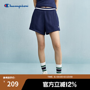 Champion冠軍短褲女2025春季新款學(xué)院風(fēng)運動褲美式潮流短衛(wèi)褲熱褲 深藍(lán)色 XL