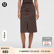 lululemon丨City Sleek 女士高腰半身裙 LW8ALKS 濃縮咖啡色 專屬款 26