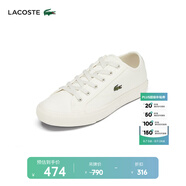 LACOSTE法國鱷魚男鞋25年新款時(shí)尚舒適百搭系帶板鞋帆布鞋|47CMA0005 18C/米白色 40 (255mm) 6.5