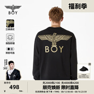 BOY LONDON【經(jīng)典款】冬情侶款logo圓領(lǐng)休閑百搭潮牌衛(wèi)衣N03909 黑色 簡(jiǎn)約刺繡 S