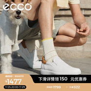 愛步（ECCO）休閑鞋 25年夏季新款男士一腳蹬牛皮休閑板鞋耐磨舒適 柔酷470834 白色/棕色47083450104 42 (265mm)