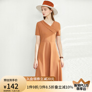 AMII法式赫本風(fēng)氣質(zhì)黑色連衣裙女年新款V領(lǐng)a字裙修身裙子 摩卡色 S (155)