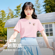 雪中飛短袖t恤女夏季2025新款防曬冰絲涼感跑步運動(dòng)上衣 淺粉紅150F (甜品熊) M 160/84A-推薦尺碼100-115斤