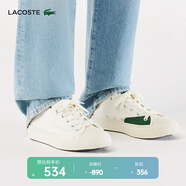 LACOSTE法國(guó)鱷魚(yú)男鞋時(shí)尚簡(jiǎn)約通勤平底帆布鞋休閑鞋|47CMA0006 18C/米白色 39.5 6 39.5