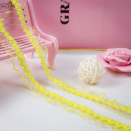 魚(yú)絲彈力蕾絲花邊松緊帶夏季潮流裙邊褶皺花邊彈性蕾絲花邊裝飾條 檸檬黃 5米