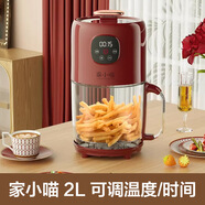 家小喵（JIAXIAOMIAO）小空氣炸鍋可視化透明多功能全自動2L迷你宿舍一人食電烤箱 紅色(溫度可調 時間可調) 2L