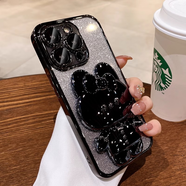 品飛蘋果16promax手機(jī)殼帶15pm鏡頭膜iphone14保護(hù)套全包防摔13隱形補(bǔ) 深空黑自帶鏡頭膜補(bǔ)妝鏡支架防塵網(wǎng)設(shè)計(jì) iPhone 16 plus