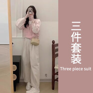 花花公子（PLAYBOY）秋新款女裝韓系茶系穿搭一整套多巴胺小個(gè)子韓劇鹽系穿搭三件套 三件套裝早春穿搭套裝/又a又颯套 S 85-95斤自設工廠(chǎng)貨源