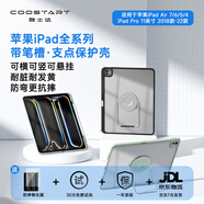 酷士達適用蘋果iPad Air 7/6/5/4 Pro 11英寸保護殼套2025款M3/M2 2018-2022款防摔支點殼旋轉(zhuǎn)支架 綠色