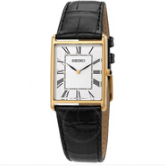精工(SEIKO)手表太陽(yáng)能簡(jiǎn)約時(shí)尚方形皮帶腕表男女表SUP250SWR054 SWR052 石英款 男款