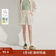 茵曼章若楠同款UPF100+原紗開衫女裝防曬衣薄款襯衫2025夏季新品外套 淺杏色短褲-18525289 M