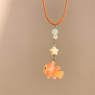 KZD老鳳凰小紅書(shū)橘色小丑魚(yú)項鏈可愛(ài)藍色小魚(yú)串珠頸鏈情侶款項鏈送禮 橘色小丑魚(yú)項鏈