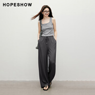 紅袖（hopeshow）女士寬松闊腿休閑褲90125101202 深灰色 L