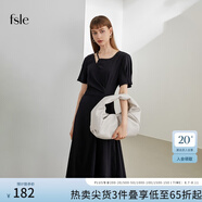范思藍(lán)恩連衣裙女簡約大方且精鏤空褶皺夏季新品211789 黑色 XS