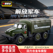 中精質(zhì)造仿真JEEP牧馬人吉普車(chē)合金車(chē)模擺件大號金屬越野車(chē)玩具男孩禮物 解放牌CA10軍事運輸合金車(chē)