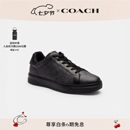 蔻馳（COACH）【七夕情侶同款】男士男鞋經(jīng)典標志HIGH LINE運動(dòng)鞋板鞋平底鞋 石墨色/黑色 40