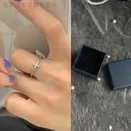 RSRDDY999純銀足銀戒指女十字架ins小眾開(kāi)口可調節食指戒指環(huán) 配普通禮盒同款同款 十字架鑲鉆戒指-配證書(shū)同款同款