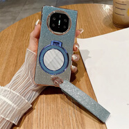 適用華為X6手機殼外殼限量版MateX5典藏版保護套MX5折疊屏高端輕 【漸變藍色】鏡子支架繁星腕帶 華為 Mate X5