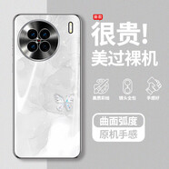 源天吉適用vivox90手機殼暈染蝴蝶網(wǎng)紅x90pro輕奢風(fēng)電鍍玻璃全包防摔保護套氣質(zhì)時(shí)尚新款女士外殼 電鍍銀M-暈染水鉆蝴蝶白 VIVOX90PRO