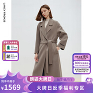 朗姿率性廓形氣質(zhì)感雙面呢大衣時尚百搭冬季新款毛呢外套 鴿羽灰色 S