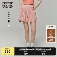 Teenie Weenie小熊半身裙女2025春夏新款運(yùn)動(dòng)休閑學(xué)院風(fēng)簡(jiǎn)約百褶裙短裙女 淺粉色 XL