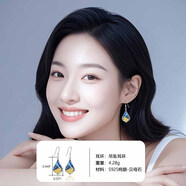 oivsy水滴耳環(huán)925銀女款耳飾流蘇銀貝母999足銀耳墜送本命年紅鋯石耳墜 925銀水滴花朵貝母耳墜【4.28】