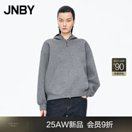 JNBY【商場(chǎng)同款】25秋新品衛衣連帽開(kāi)襟5P8414360 075/雜中灰 M