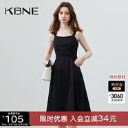 KBNE連衣裙女吊帶裙小黑裙2025秋季新款黑色氣質(zhì)法式小眾設計裙子 黑色 S