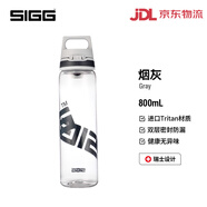 希格（SIGG）便攜隨行杯夏季一鍵開合戶外運(yùn)動(dòng)大容量tritan飲用水杯 煙灰-800ml