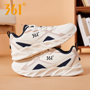 361°女鞋官方運(yùn)動(dòng)鞋2025秋季新款旗艦店正品輕便跑步鞋女款皮面休閑鞋 羽毛白/油墨藍(lán)-2229F-皮面 35