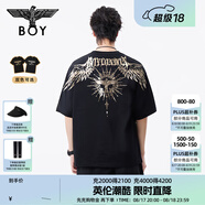 BOY LONDON【暗黑羅盤】夏情侶款短袖權(quán)杖印花炸街潮牌T恤N01906 黑印金N01906 經(jīng)典升級(jí)款 XS