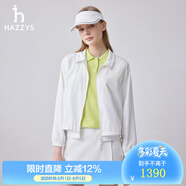 HAZZYS哈吉斯女裝 夏季款女士HRC運動休閑風夾克女ASVSU0BBU25 白色WT S (155/80A 36)