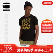 G-STAR RAW時(shí)尚夏季熱銷款純棉寬松短袖印花圓領(lǐng)t恤男半袖D24685 黑色 L