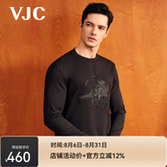威杰思（VJC） 秋季男裝新品時尚燙鉆長袖針織T恤D24CA2723 黑色常規(guī) L 50