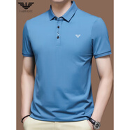 EMPORIO ARMANI EA7阿瑪尼短袖t恤男士純·棉翻領(lǐng)夏季新款休閑冰絲polo衫 8811蘭色 3XL 185[建議170-190斤]