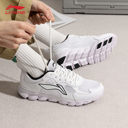 李寧老爹鞋跑步男鞋2026春季新款軟底網(wǎng)面小白鞋透氣防滑運動(dòng)休閑鞋子 標準白/黑色 【跑步鞋】 42