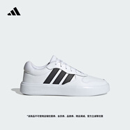 adidas LITECOURT休閑板鞋男女阿迪達(dá)斯官方輕運(yùn)動 白/黑色/淺灰 41