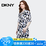 唐可娜兒（DKNY）【京東奧萊】新款印花連衣裙女夏季新款寬松顯瘦印花短袖連衣裙女 W1312Z51-420 S