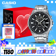 卡西歐（CASIO）手表男士EDIFICE世界時(shí)間計(jì)時(shí)石英表禮盒款送男友禮物EFR-304D-1A