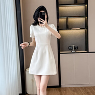 小個(gè)子顯瘦連衣裙法式輕奢富家千金連衣裙女夏款感小個(gè)子氣質(zhì)時(shí)尚 高端白色 顯身材/氣質(zhì)優(yōu)雅入秋 L 建議105-115斤