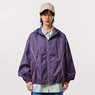 幻走（MOVEUP）2023秋季新款.FUN系列 連帽裝飾繩口袋設(shè)計(jì)師短款外套女 絳紫 S