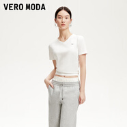 VEROMODAT恤女2025春季新款純棉純色百搭基礎T恤 本白色-V領(lǐng)-A S