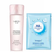 萊蔻（LAIKOU）正品水乳兩件套裝補(bǔ)水保濕面霜爽膚水乳液化妝品美女白學(xué)生護(hù)膚品 【爽膚水】+2片面膜