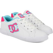 Dcshoecousa女士百搭硫化鞋潮牌運動板鞋休閑百穿硫化底鞋 White/Pink/Turquoise 38