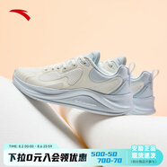 安踏（ANTA）綿綿彈2女鞋春季網(wǎng)面透氣舒適百搭軟底跑步鞋女學(xué)生輕便休閑鞋子 象牙白/淺霧灰【輕便密網(wǎng)】 37.5
