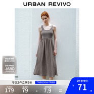 UR夏季新款女裝時(shí)尚法式簡(jiǎn)約高級(jí)感拼接連衣裙UWU740055 卡其綠 S