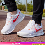 耐克（NIKE）跑步鞋男鞋 2025新款夏季跑鞋氣墊AIR ZOOM運動(dòng)鞋 飛線(xiàn)-白紅-輕便透氣 42.5
