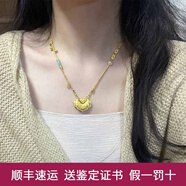 歐顏（OYshipin）黃金錦鯉鎖包項(xiàng)鏈女士999足金平安鎖吊墜時(shí)尚鎖骨鏈生日送女友 黃金錦鯉/金重約22.7克