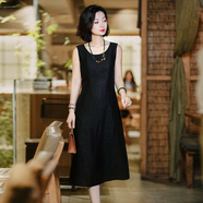 西子/【偏愛】非遺龜裂紋香云紗重磅桑蠶絲黑色洋裝/CQTJ206 黑色 均碼 2XL130-140斤