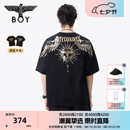 BOY LONDON【暗黑羅盤】夏情侶款短袖權(quán)杖印花炸街潮牌T恤N01906 黑印金N01906 經(jīng)典升級款 XL